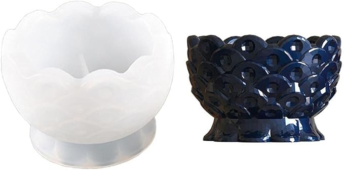 Silicone Flower Pots Molds, Silicone Planter Concrete Cement Clay Molds Resin Round Bowl Moulds Candle Soap Making Moulds