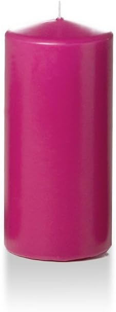 yummi 3" x 6" Hot Pink Round Pillar Candles - 3 per Pack