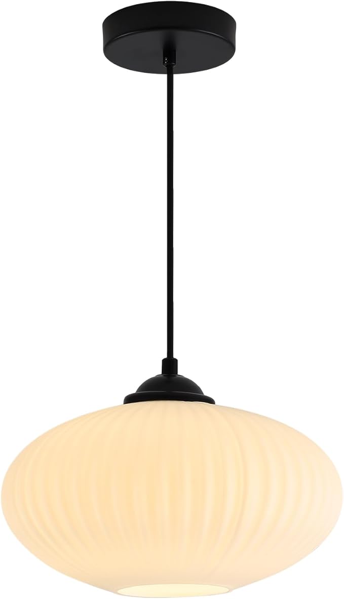 White Milk Glass Pendant Lights Kitchen Island Large Industrial Pendant Lighting Black Pendant Light Frosted Globe Ceiling Light Fixture