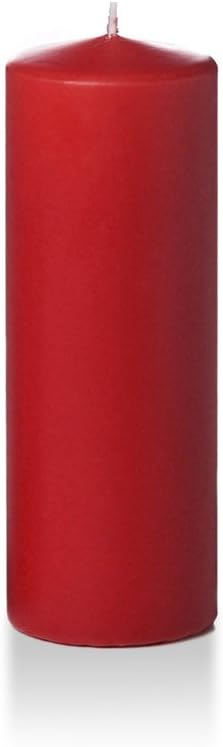 yummi 3" x 8" Ruby Red Round Pillar Candles - 3 per Pack