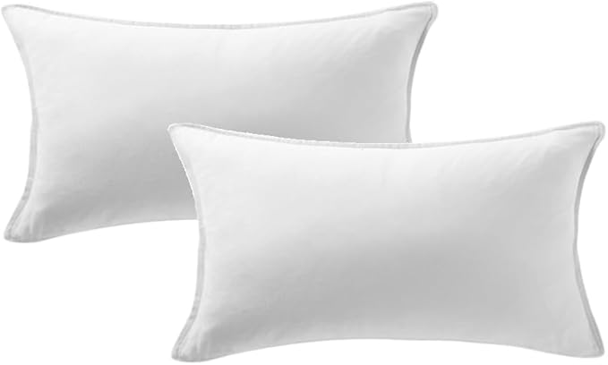 Fancy Homi Set of 2 Pure White Lumbar Decorative Throw Pillow Covers 12x20 Inch for Couch Living Room Bed Sofa, Modern Farmhouse Boho Home Decor, Soft Faux Suede Rectangle Solid Cushion Case 30x50 cm