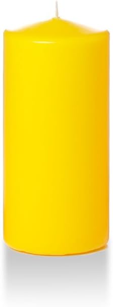 yummi 3" x 6" Bright Yellow Round Pillar Candles - 3 per Pack