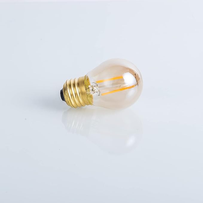 Vintage Amber Light Bulbs 25 watt Equivalent Dimmable E26 LED Bulb 2500K Warm Light, 2W LED Globe Edison Decorative Light Bulb, 6 Pack