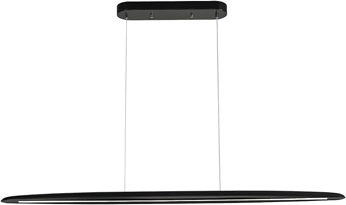 71" Wood Linear Pendant Light Black Linear Pendant Dinning Room Hanging Lights LED Dimmable Chandeliers 50w for Dining Room Pool Table Lights Kitchen Island Light Black