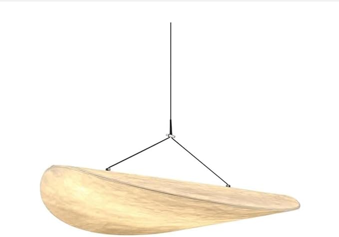 Japanese Wabi-Sabi Pendant Light, 27.56-Inch Imitation Silk Lampshade, Adjustable Height Hanging Lighting Suitable For Kitchen Island Foyer Lighting Fixtures , Living Room Lights Ceiling Decorations