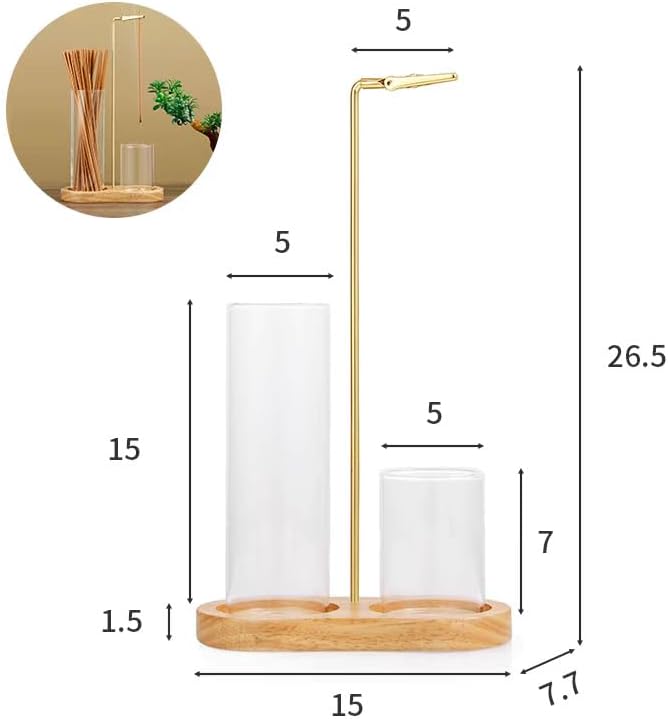 3-in-1 Incense Holder for Sticks with Enlarged Ash Catcher, Anti-Scatter Glass Tray for a Serene Home, Yoga, or Spa, Includes Dedicated Cone Holder and Cleaning Brush（Not Included Incense Sticks）
