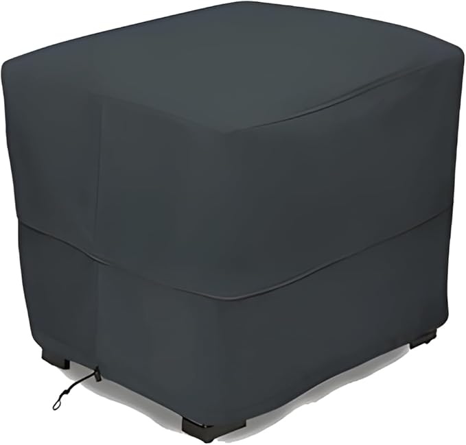 Eevelle Patio Rectangular Ottoman Cover with Marine Grade Fabric - Waterproof Outdoor Ottoman Cover - Furniture Set Covers for Ottoman - Easy to Install - ( 17"H x 48"L x 25"W, Charcoal Gray)