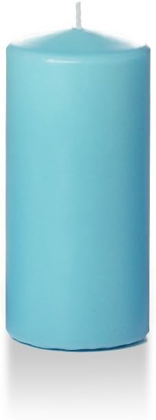 yummi 3" x 6" Caribbean Blue Round Pillar Candles - 3 per Pack