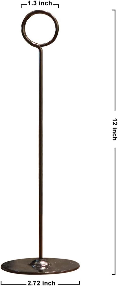 Urban Deco 16PK Table Number Holders Place Card Holders 12 Inch Table Card Holders Steel Card Holders for Photos, Food Signs, Memo Notes, Weddings, Restaurants, Birthdays(Black)