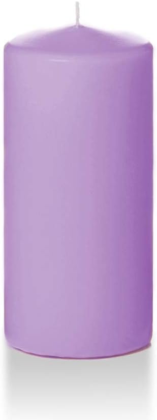 Yummi 3" x 6" Violet Round Pillar Candles - 3 per Pack