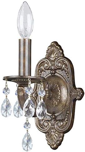 Paris Market 1 Light Clear Crystal Venetian Bronze Sconce