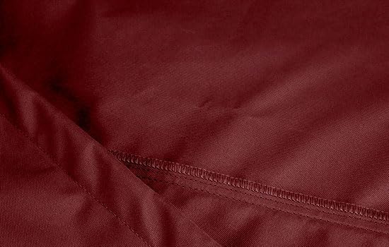 Eevelle Patio Square Ottoman Cover with Marine Grade Fabric - Waterproof Outdoor Ottoman Cover - Furniture Set Covers for Ottoman - Easy to Install - (25.5" H x 42" L x 42" W, Burgundy)