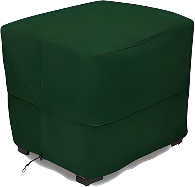 Eevelle Patio Square Ottoman Cover with Marine Grade Fabric - Waterproof Outdoor Ottoman Cover - Furniture Set Covers for Ottoman - Easy to Install - ( 25.5"H x 42"L x 42"W, Hunter Green)