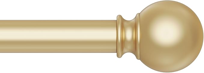 Gold Curtain Rods, Curtain Pole for Window 36 to 88 Inch(3-7 Feet), 5/8 Inch Decorative Drapery Pole, Gold Splicing Curtain Rod Set, Size: 36"-88", Brass Gold