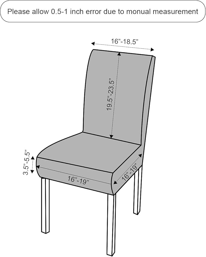 Genina Waterproof Chair Covers for Dining Room Dining Chair Covers Kitchen Parsons Chair Covers (Gray, 2 PCS)