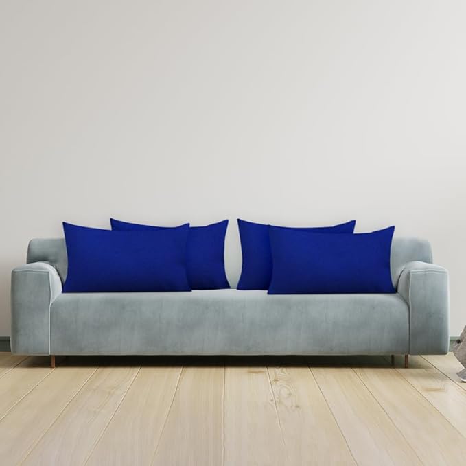 Covers & All Premium Rectangle ThrowPillow Inserts with Covers Set of 4, 14 x 22 Inches Blue, Decorative Cushions for Couch Sofa Home Decor Office Travel UV Resistant Waterproof Soft Cushions Pillows
