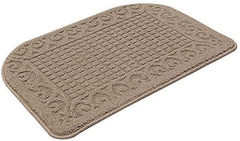 COSY HOMEER 32X20 Inch Anti Fatigue Kitchen Rug Mats are Made of 100% Polypropylene Half Round Rug Cushion Specialized in Anti Slippery and Machine Washable (32x20in Beige 1pc) …