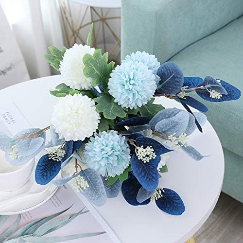 Artificial Flowers with Vase Faux Hydrangea Flower Arrangements Table Centerpieces for Home Garden Party Wedding Decoration