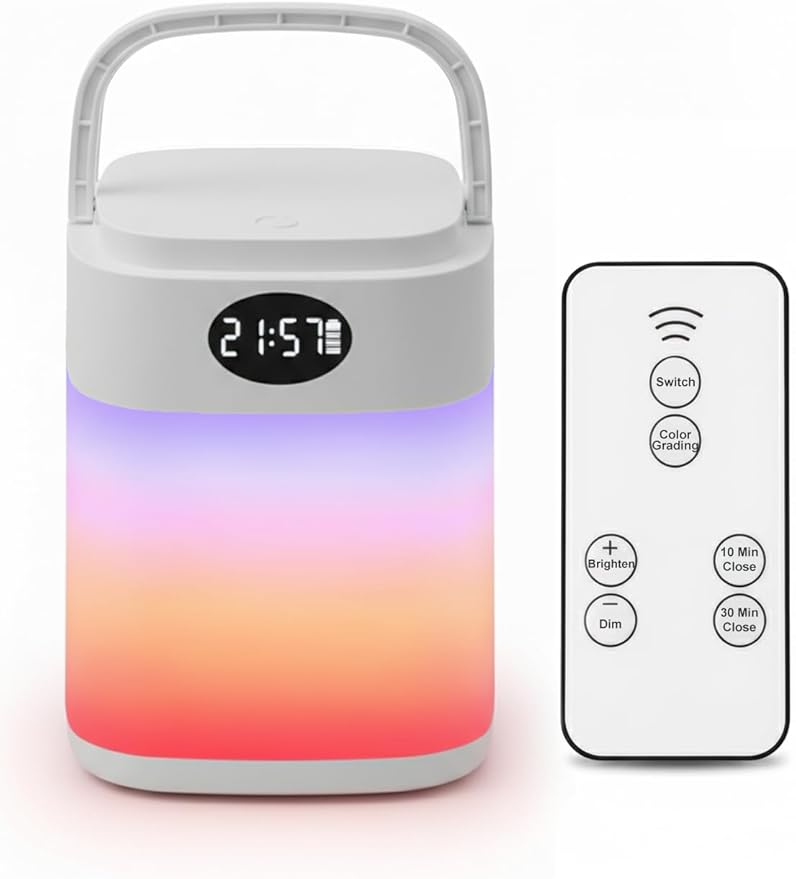 YHW RGB Touch Table Lamp, Dimmable Small RGB Bedside Bed Lamp for Bedroom, Cordless LED Night Desk Lamp Rechargeable Color Changing Nightstand Mood Cozy Lamp for Living Room Baby Nursery.