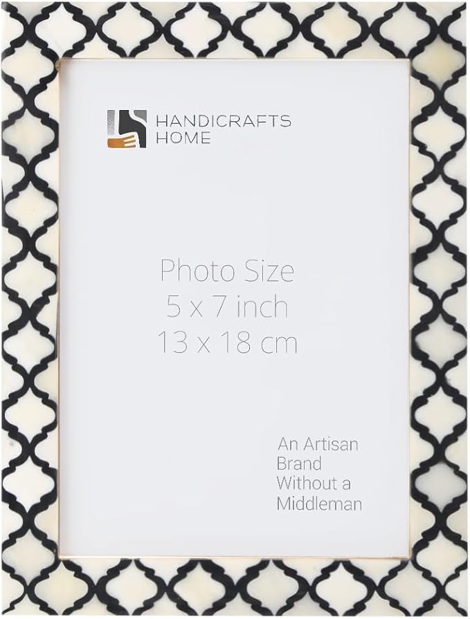Handicrafts Home Handmade Decorative 5x7 Picture Frame | Unique Boho Chic Home Decor | Moroccan Art Inspired Photo Frame for Wall & Tabletop, Colorful Frames for Bedroom, Office Decor & Gift