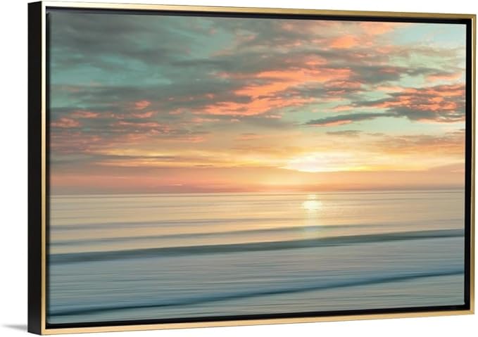 CANVAS ON DEMAND Beach Sunrise Canvas Wall Art Print by Alex Hanson, Contemporary, Home Decor, Ocean Artwork,24" x16in