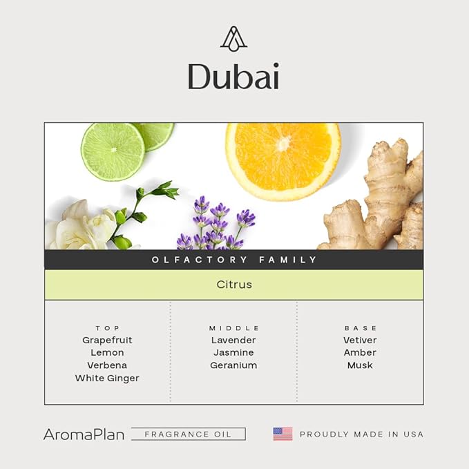 AromaPlan Hotel Scents Dubai 16 Fl Oz 2 Pack (946ml), Home Luxury Aroma & Hotel Fragrance Diffuser Oil- Hotel Diffuser Oil for Aromatherapy- USA Made, Bigger Bottle, Bolder Aroma & Longer Lasting
