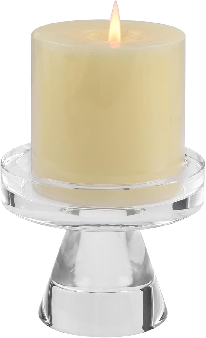 Crystal Taper Candle Holders, 3 Inch Tall Crystal Decorative Candle Stand Centerpiece for Table Wedding Dinning Party