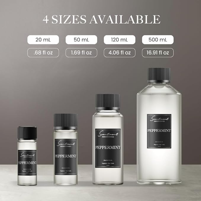 Scentiment Diffuser Oil - Peppermint Winter Collection | Aromatherapy Home Fragrance | Luxurious Scent with Notes of Peppermint, Mint, Vanilla (120ml)