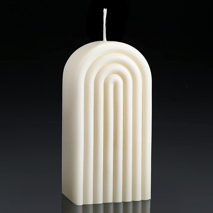 Arch Shaped Candles Geometric Scented Aesthetic Candle Geometric U Shaped Candles Minimalist Candle Aroma Wax Art Decorative Soy for Spa Yoga Birthday Gift Home Party Decor(White)