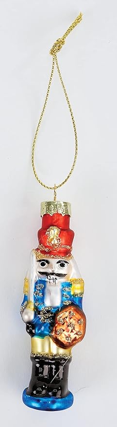 Lillian Vernon Glass Nutcracker Christmas Ornaments - Set of 6, 6 Designs, Hand Blown, Mini Tree Decorations, Festive Home Decor,