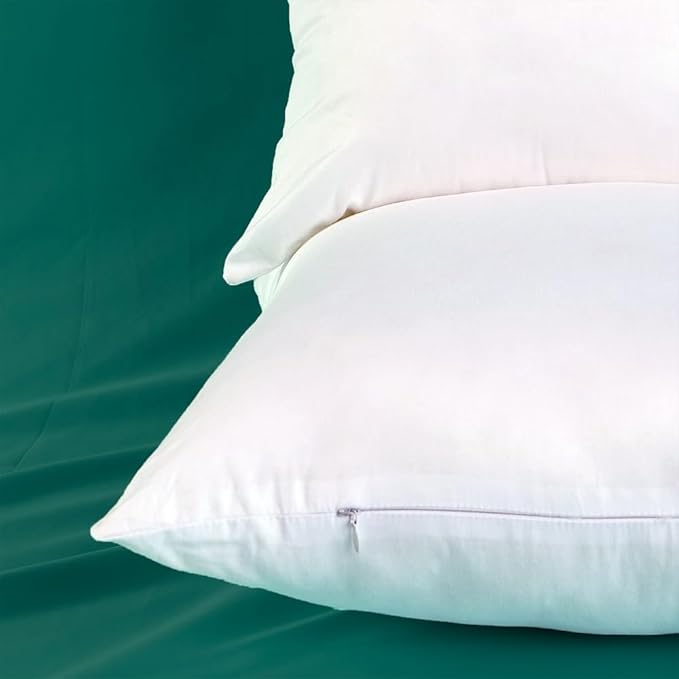 Set of 2 Plump Cotton Fabric Throw Pillow Inserts, Filler for Decorative Cushion Cover, 12 X 20 Inches, There are Multiple Sizes to Choose from