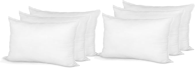 Hometex Throw Pillow Insert 12" x 24" Polyester Filled Standard Cover (6 Pack)
