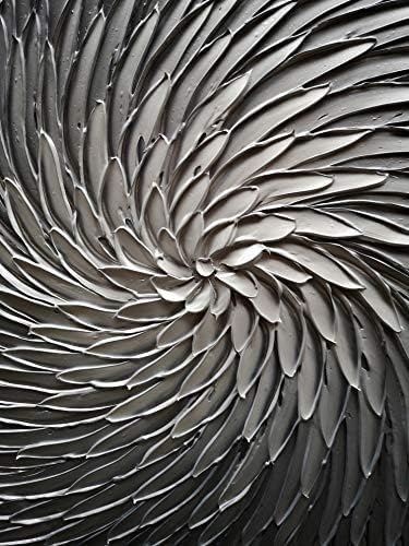 YaSheng Art - Abstract Art Oil Paintings on Canvas Silver Gray Gradient color Abstract Artwork Modern Home Decor Canvas Wall Art Ready to Hang for Living Room Bedroom 24x24 Inch