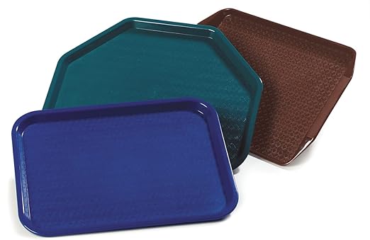Carlisle FoodService Products Plastic Tray, 12" x 16" | Slate | Pack of 2 | Cafe | Fast Food
