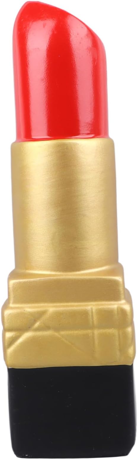 Creative Lipstick Shape Vase, Modern Flowers Pot Unique Vase Beautiful Resin Exquisite Realistic Lipstick Shape Decorative for Book Shop Coffee Shop (Gold)