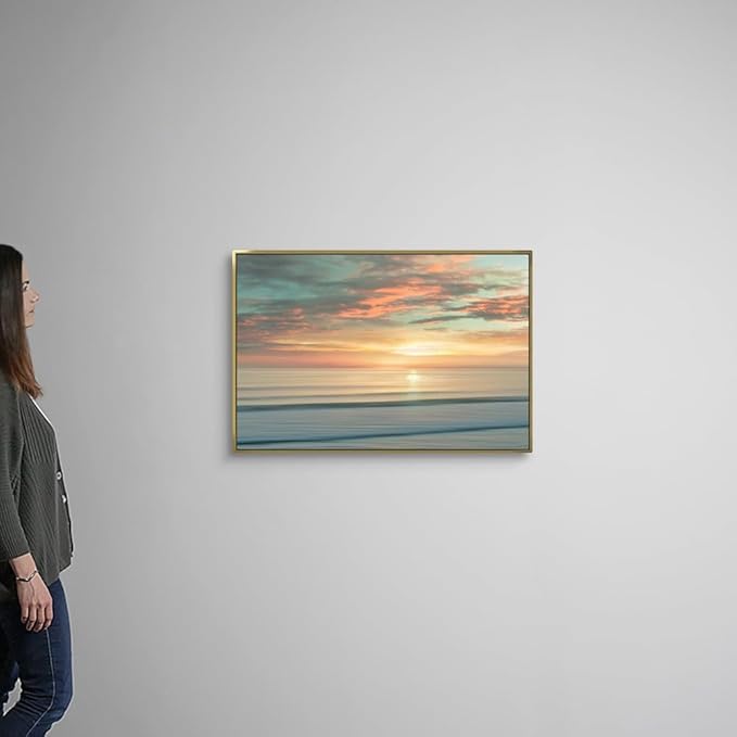 CANVAS ON DEMAND Beach Sunrise Canvas Wall Art Print by Alex Hanson, Contemporary, Home Decor, Ocean Artwork,36" x24in