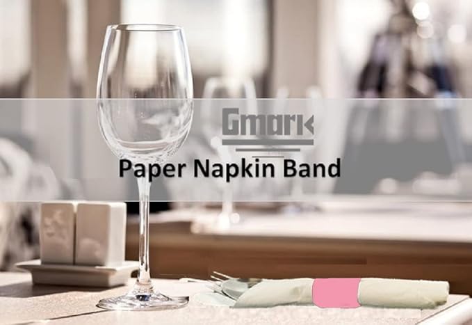 Gmark Paper Napkin Band Box of 2500, Paper Napkin Rings self Adhesive (Pink) GM1103