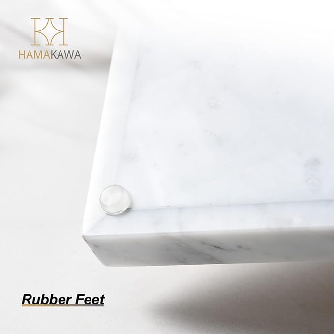 Large Bathroom Vanity Tray, Real Natural Marble Tray 12 inch, Carrara White Stone Toilet Tank Trays, Modern Dresser Trays, Countertop Organizer for Kitchen Counter, Soap Dispenser