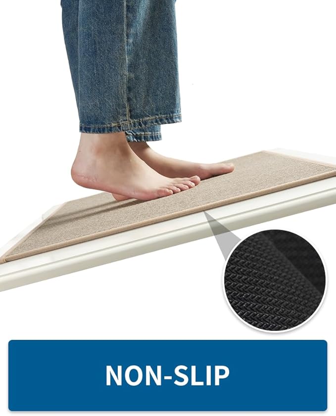 MontVoo Kitchen Rugs and Mats Non Skid Washable, Absorbent Runner Rugs for Kitchen, Front of Sink, Kitchen Mats for Floor (LightBeige, 20"x32")