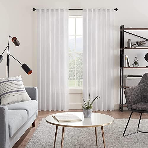 MODE Simplicity Collection 5/8" Diameter Curtain Rod Set with Modern Ball Curtain Rod Finials (Matte Black, Fits 36” to 72” Windows)