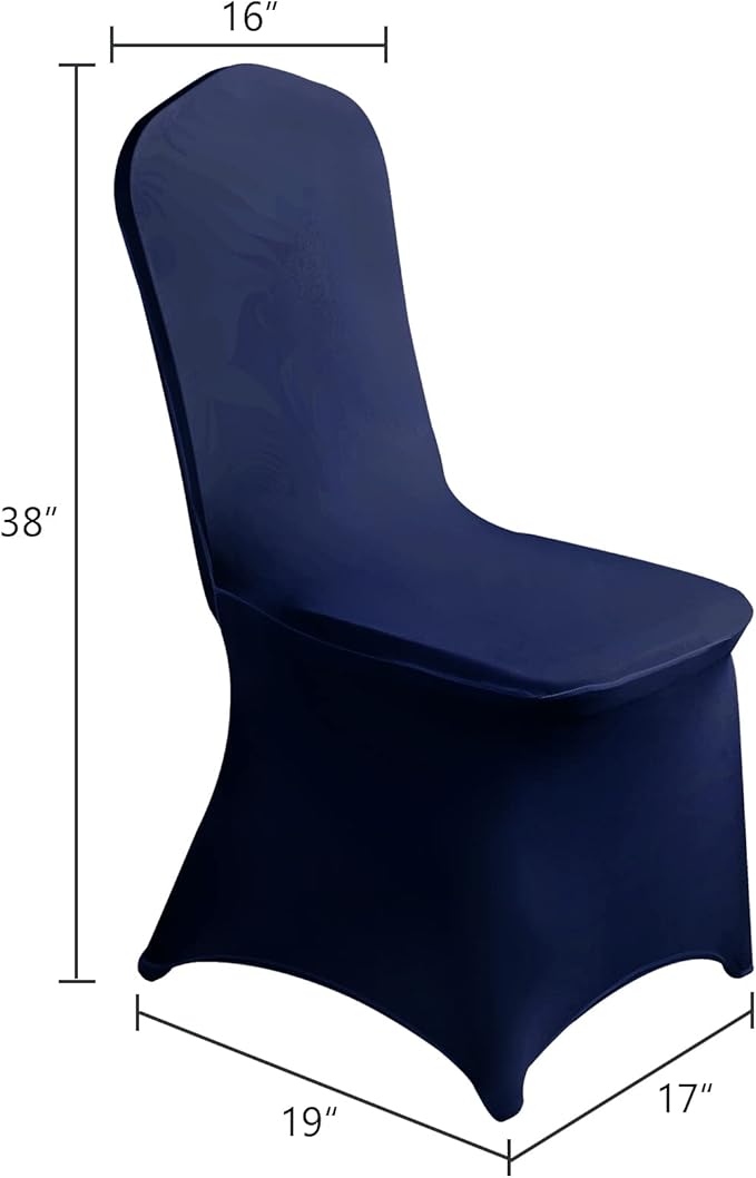 SuperO Waterproof Spandex Chair Cover 25PCS, Stretch Dining Chair Covers, Polyester Outdoor Chair Covers, Protector Stretch Chair Cover for Party Universal, Banquet, Wedding Event, Hotel(Navy)