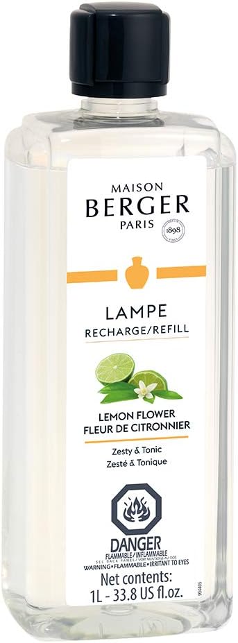 MAISON BERGER - AIr Freshener - Lemon Flower - Lampe Berger Fragrance Refill for Home Fragrance Oil Diffuser - 33.8 Fluid Ounces - 1 Liter