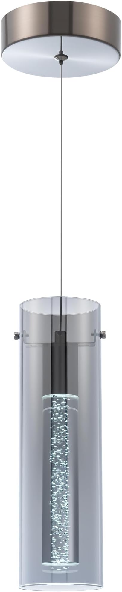 Modern Pendant Lights Kitchen Island, Anti-Glare Grey Glass Pendant Light Fixtures, Kitchen Lights for Dining Room