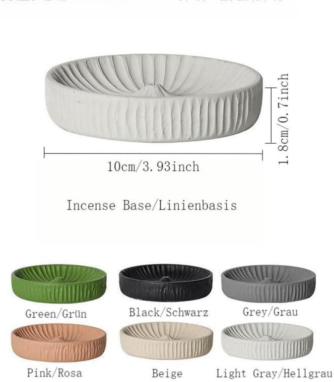 Incense Holder Modern Minimalist Circular Incense Stick Burner for Cones or Sticks for Yoga & Meditation, Enhance Atmosphere,Ceramic Ash Catcher Black