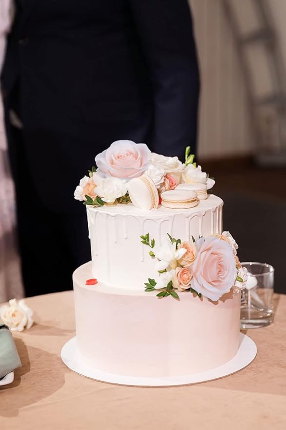 Artificial Rose Flower Artificial Flowers Flower with Long Stem Silk Roses Bouquet for Wedding Bridal Shower Party Home Decoration (Blush, 50 Pcs)