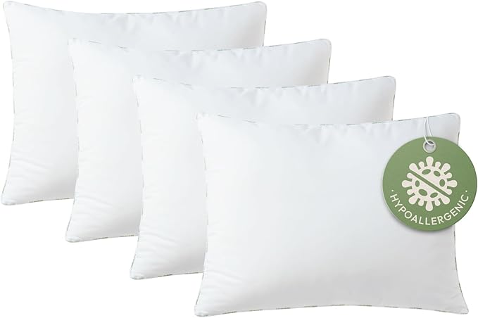 Throw Pillow Inserts (Pack of 4, 20 x 26 Inches, White) - Hypoallergenic 100% Virgin Fiber Lumbar Pillow Form Microfiber Throw Pillows for Bed and Couch Pillows | Indoor Decorative Pillow