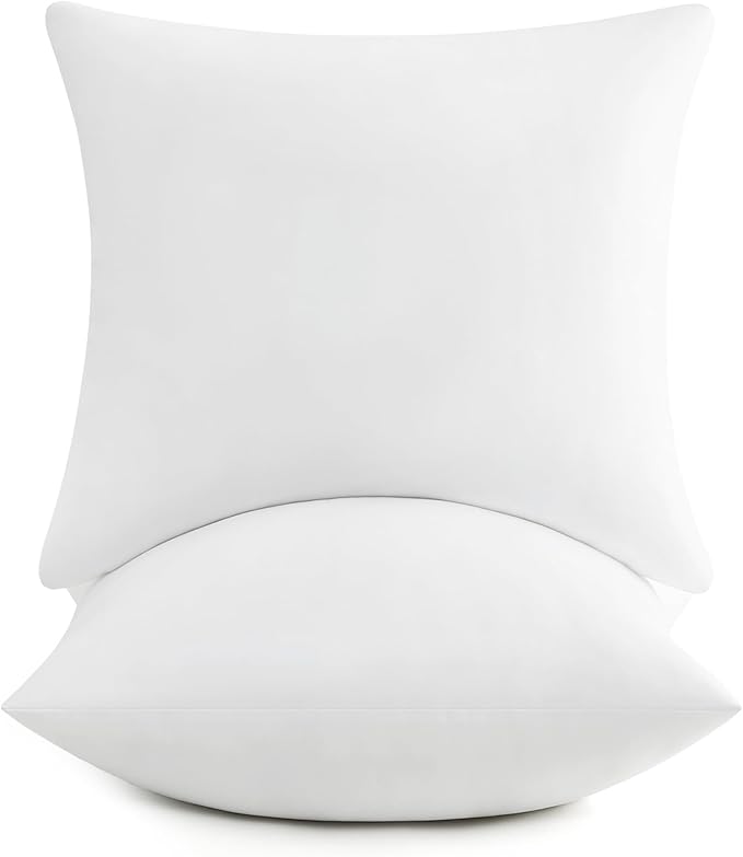 puredown® 14x14 Pillow Inserts, 2 Pack Fluffy Soft Throw Pillow Inserts Filled with Plump Stuffer, Square Decorative Pillows for Couch, Sofa, Bed and Home Decor