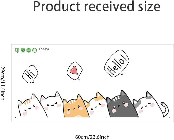 Cute Cartoon Cat Wall Decals – Removable Vinyl Stickers with Playful Peekaboo Cats & Speech Bubbles, Fun Wall Art for Home, Doorways, or Living Space Decoration