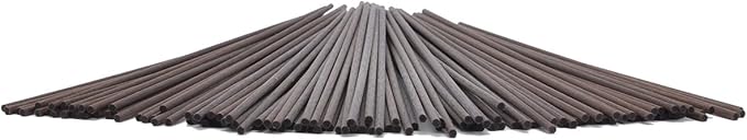 Resafy Reed Diffuser Sticks, Jecnovo Pack of 100 Fiber Sticks with Handmade Linen Bag, Safe and Non-Toxic, 9 Inches Long 3mm Diameter Aromatherapy Diffusers for Home, Spa and Office(Brown)