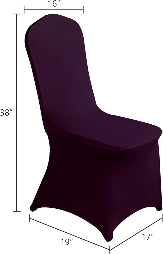 SuperO Waterproof Spandex Chair Cover 12PCS, Stretch Dining Chair Covers, Polyester Outdoor Chair Covers, Protector Stretch Chair Cover for Party Universal, Banquet, Wedding Event, Hotel(Eggplant)